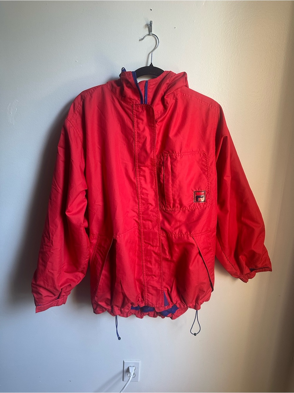 Fila Red Hooded Windbreaker Jacket